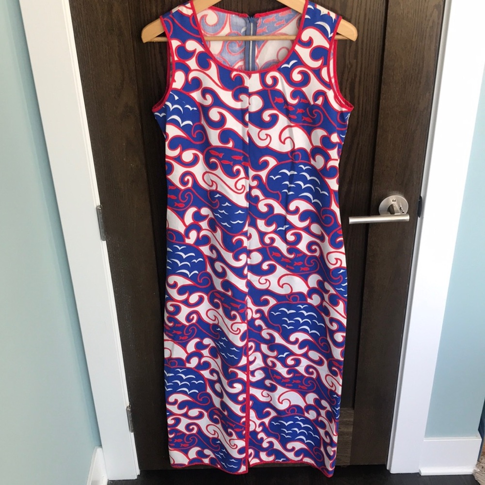 Vintage Red White and Blue Column Dress - 10